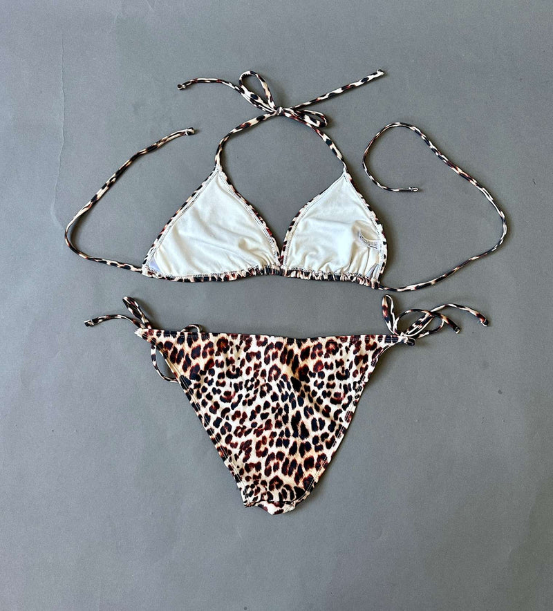 Woolworths leopard print tie up bikini (SA12)