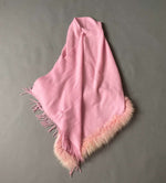 Cashmere shawl with fur trim (Onesize)