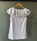 Moinet top white with frill
