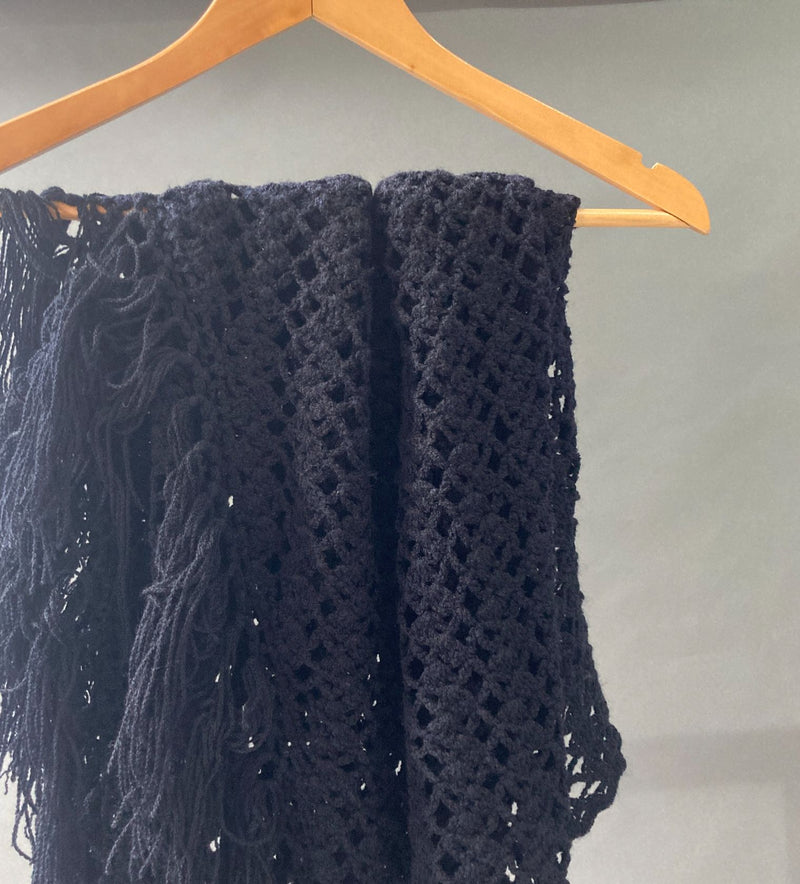 Black crocheted shawl