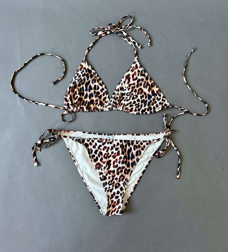 Woolworths leopard print tie up bikini (SA12)